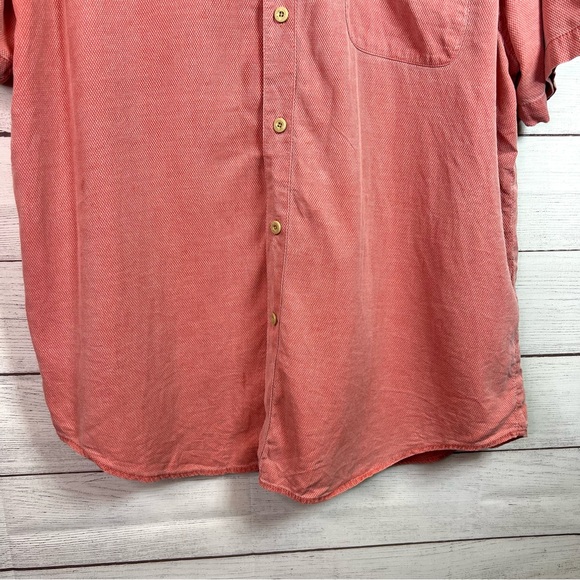 Nat Nast Mens Short Sleeve Red Button Down Shirt Size L Silk Cotton - Picture 4 of 11